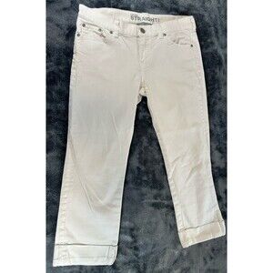New York & Company Jeans Women's White Denim High Waist Wide Leg Size 2